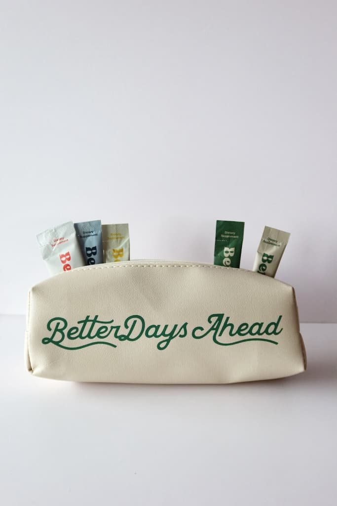 BetterDays Ahead Sand Zipper Leather Pouch